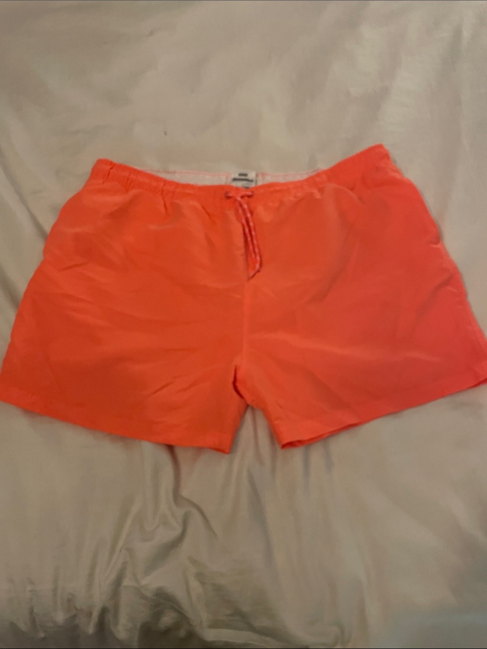 Men’s Coral Drawstring Swim Trunks